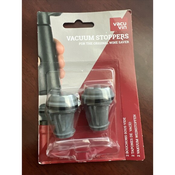 Vacu Vin Wine Saver Extra Corks 2 Pack Vacuum Pump Stoppers Original(Sealed) - Picture 1 of 2